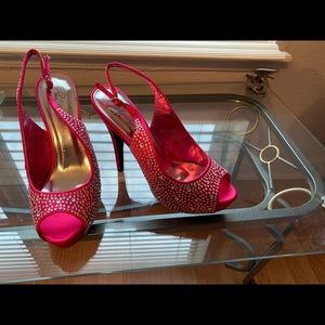 High heeled pink with rhinestone